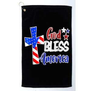 God Bless America Christian USA Flag Patriotic 4th Of July Platinum Collection Golf Towel