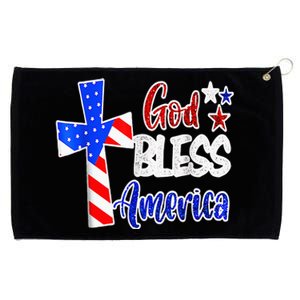 God Bless America Christian USA Flag Patriotic 4th Of July Grommeted Golf Towel