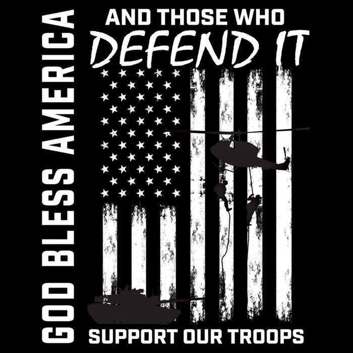 God Bless America Support Our Troops Veterans American Flag Meaningful Gift Flat Bill Trucker Hat