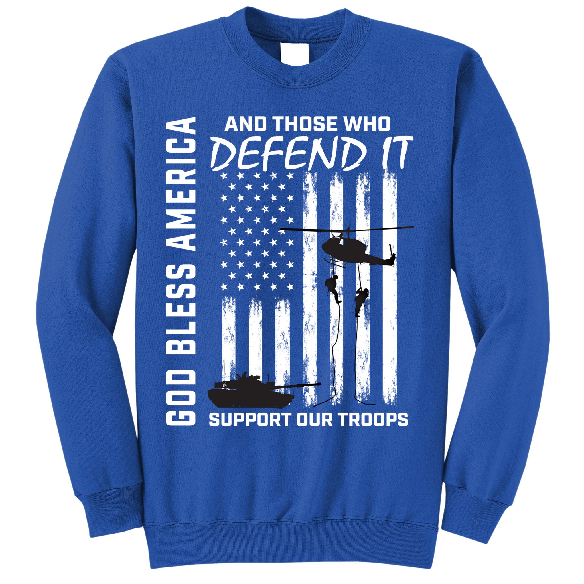 God Bless America Support Our Troops Veterans American Flag Meaningful Gift Sweatshirt
