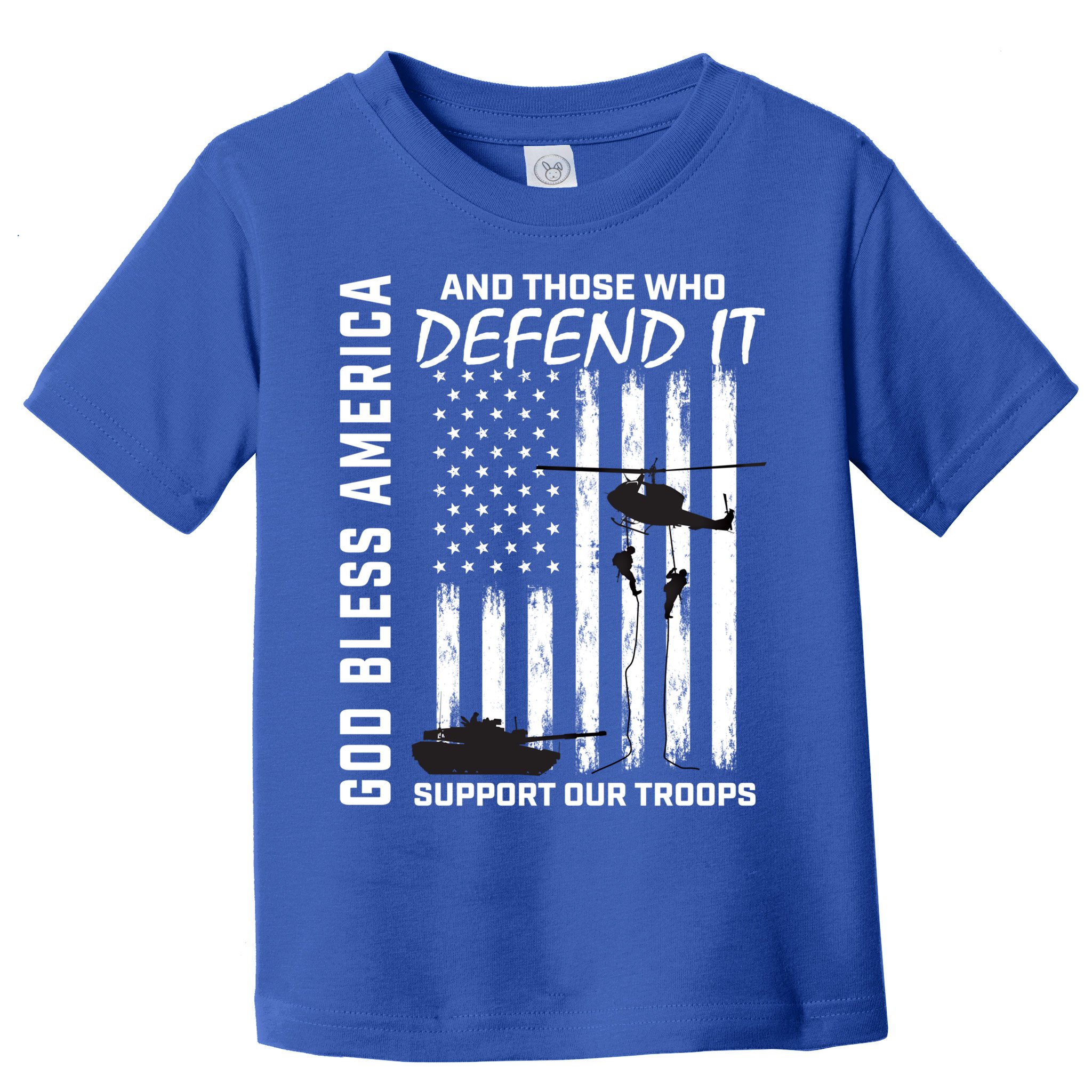 God Bless America Support Our Troops Veterans American Flag Meaningful Gift Toddler T-Shirt