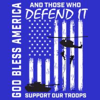 God Bless America Support Our Troops Veterans American Flag Meaningful Gift Zip Tote Bag