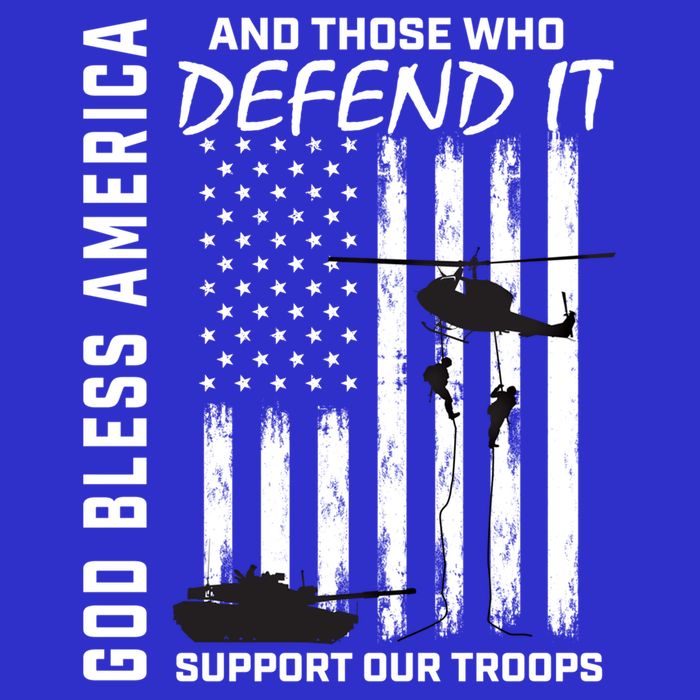 God Bless America Support Our Troops Veterans American Flag Meaningful Gift Zip Tote Bag