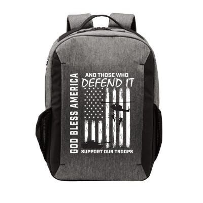 God Bless America Support Our Troops Veterans American Flag Meaningful Gift Vector Backpack