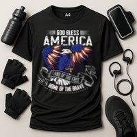 God Bless America Land Of The Free Because Of The Brave Cooling Performance Crew T-Shirt