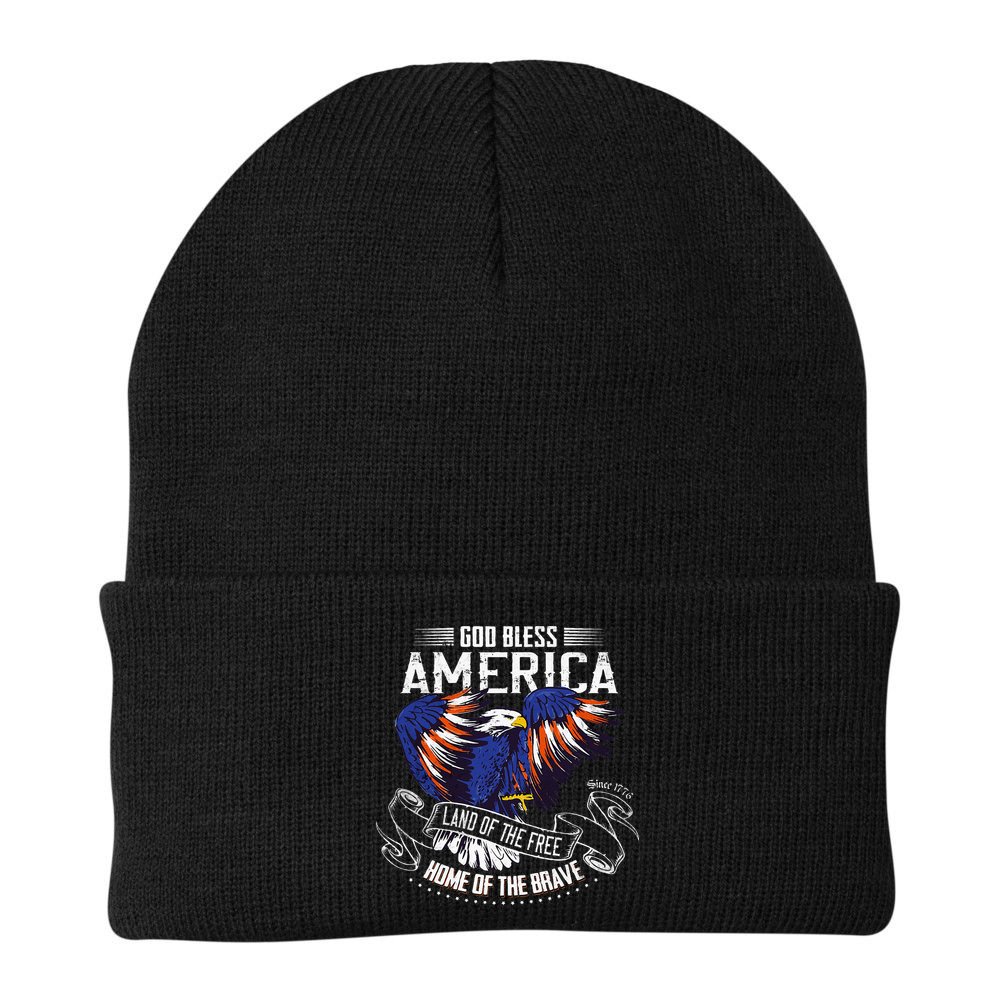 God Bless America Land Of The Free Because Of The Brave Beanie