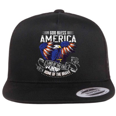God Bless America Land Of The Free Because Of The Brave Flatbill Hat