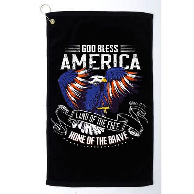 God Bless America Land Of The Free Because Of The Brave Golf Towel