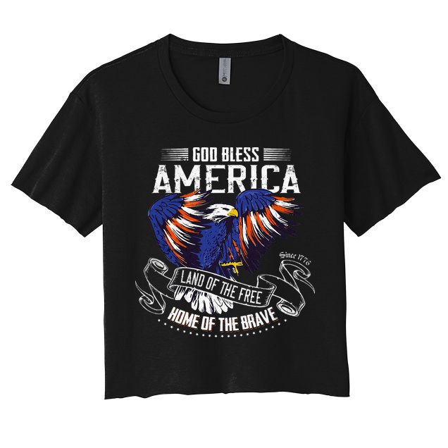 God Bless America Land Of The Free Because Of The Brave Crop Top