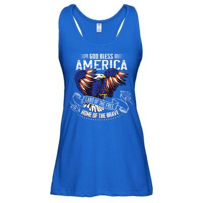 God Bless America Land Of The Free Because Of The Brave Ladies Essential Flowy Tank