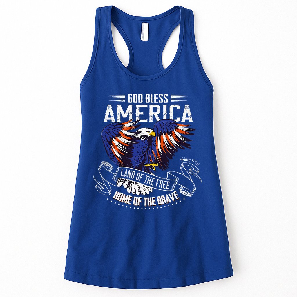 God Bless America Land Of The Free Because Of The Brave Womens Tank Top