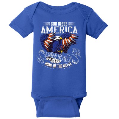 God Bless America Land Of The Free Because Of The Brave Baby Bodysuit