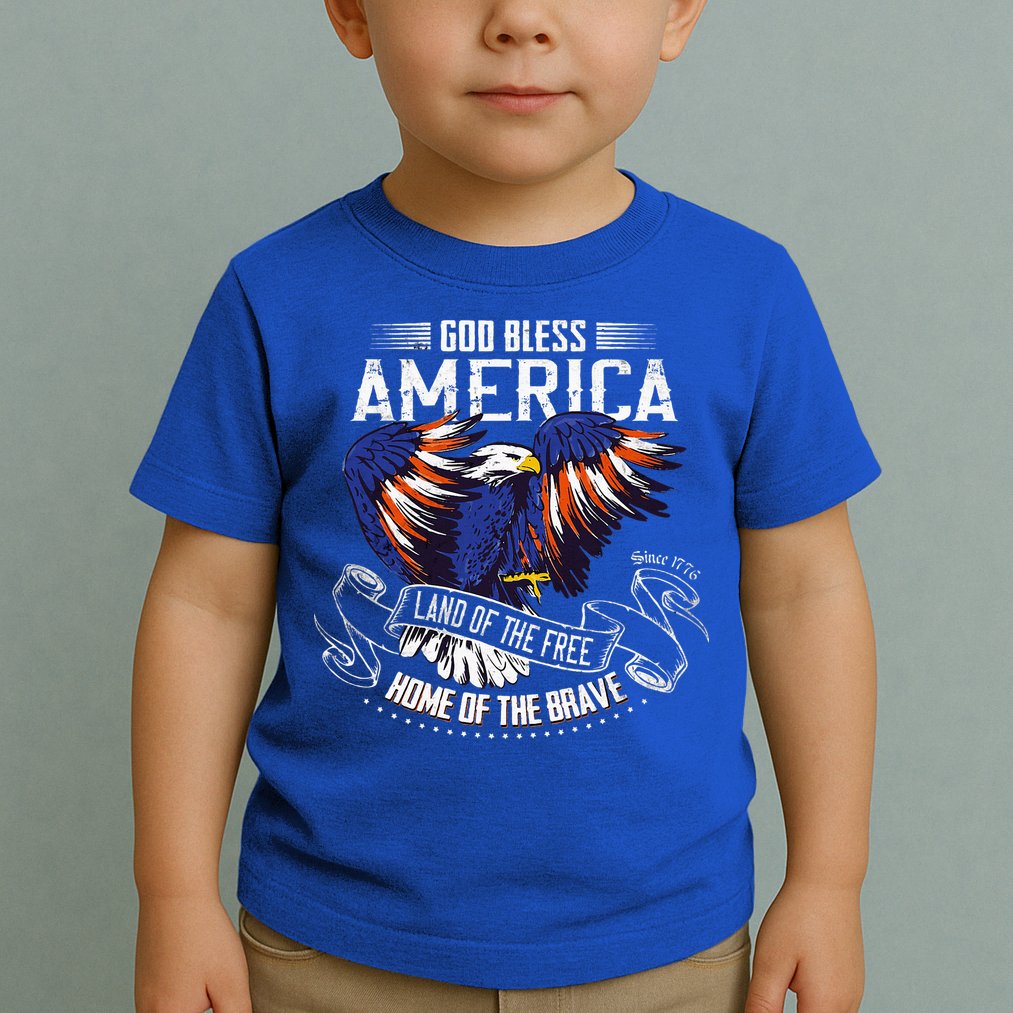 God Bless America Land Of The Free Because Of The Brave Toddler T-Shirt