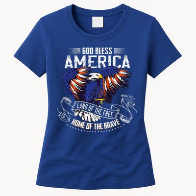 God Bless America Land Of The Free Because Of The Brave Womens T-Shirt