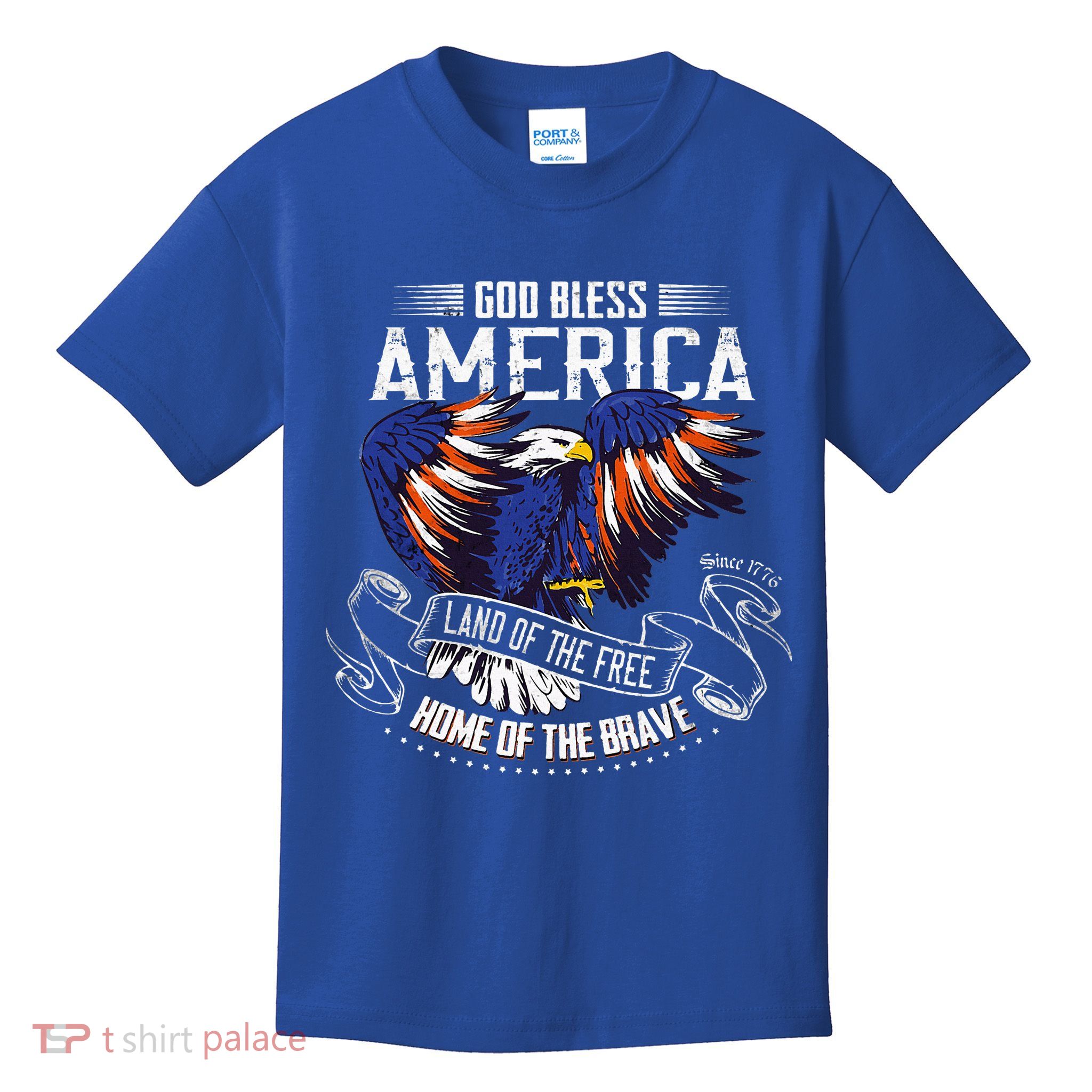 God Bless America Land Of The Free Because Of The Brave Kids T-Shirt