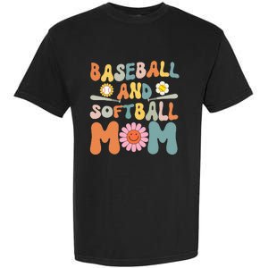 Groovy baseball and softball mom Funny Mother's Day Mom Gift Garment-Dyed Heavyweight T-Shirt