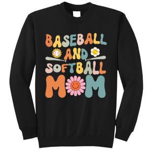 Groovy baseball and softball mom Funny Mother's Day Mom Gift Sweatshirt