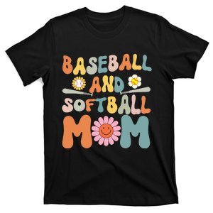 Groovy baseball and softball mom Funny Mother's Day Mom Gift T-Shirt