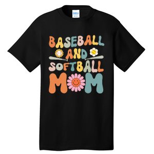 Groovy baseball and softball mom Funny Mother's Day Mom Gift Tall T-Shirt