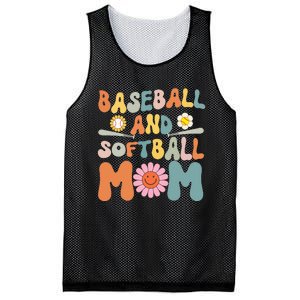 Groovy baseball and softball mom Funny Mother's Day Mom Gift Mesh Reversible Basketball Jersey Tank