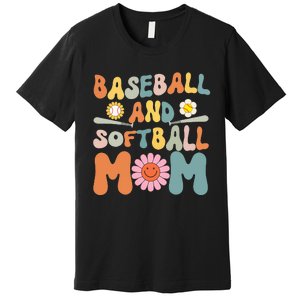 Groovy baseball and softball mom Funny Mother's Day Mom Gift Premium T-Shirt