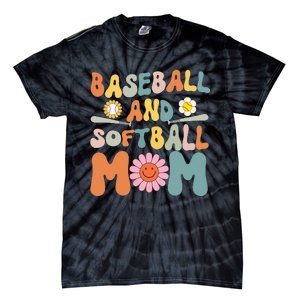 Groovy baseball and softball mom Funny Mother's Day Mom Gift Tie-Dye T-Shirt