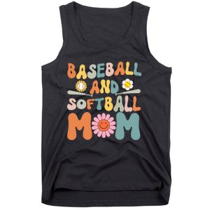 Groovy baseball and softball mom Funny Mother's Day Mom Gift Tank Top