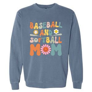 Groovy baseball and softball mom Funny Mother's Day Mom Gift Garment-Dyed Sweatshirt