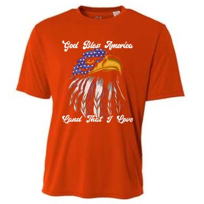 God Bless America Land That I Love Us Flag Funny 4th Of July Gift Cooling Performance Crew T-Shirt