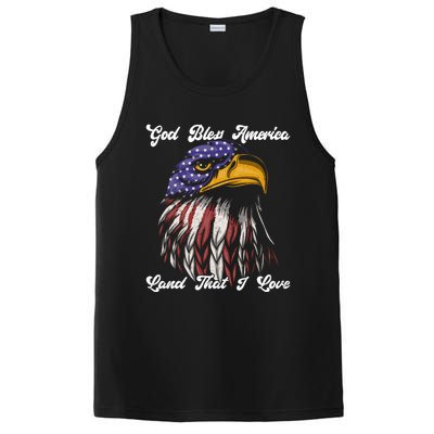 God Bless America Land That I Love Us Flag Funny 4th Of July Gift PosiCharge Competitor Tank