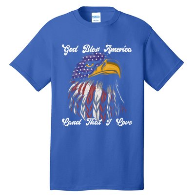 God Bless America Land That I Love Us Flag Funny 4th Of July Gift Tall T-Shirt