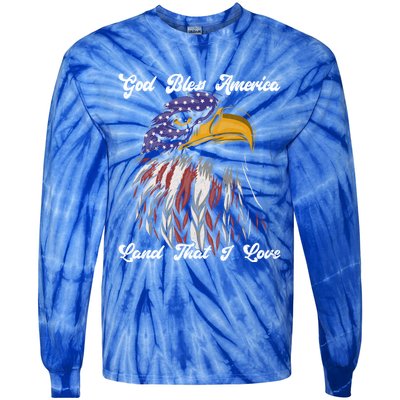 God Bless America Land That I Love Us Flag Funny 4th Of July Gift Tie-Dye Long Sleeve Shirt