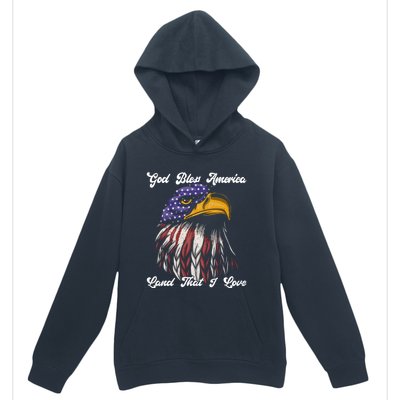 God Bless America Land That I Love Us Flag Funny 4th Of July Gift Urban Pullover Hoodie