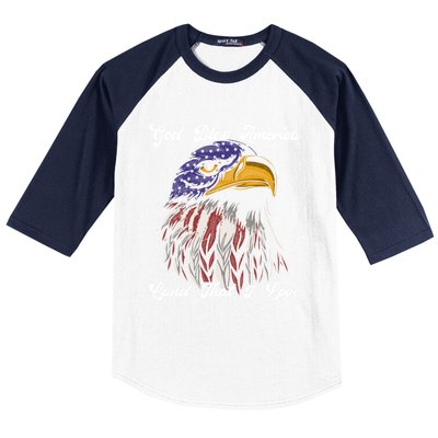 God Bless America Land That I Love Us Flag Funny 4th Of July Gift Baseball Sleeve Shirt