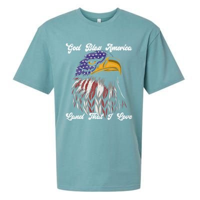 God Bless America Land That I Love Us Flag Funny 4th Of July Gift Sueded Cloud Jersey T-Shirt