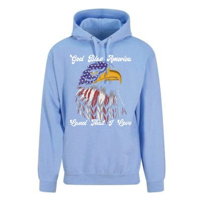 God Bless America Land That I Love Us Flag Funny 4th Of July Gift Unisex Surf Hoodie