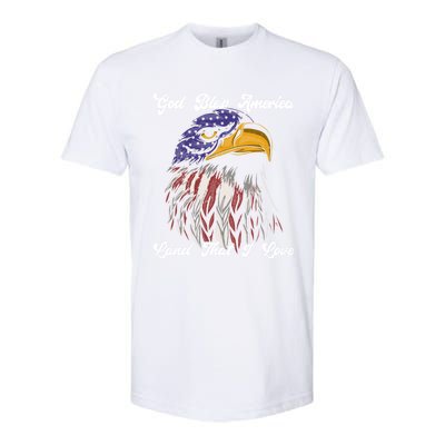 God Bless America Land That I Love Us Flag Funny 4th Of July Gift Softstyle CVC T-Shirt