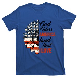 God Bless America Land That I Love Christian Sunflowers Usa Gift T-Shirt