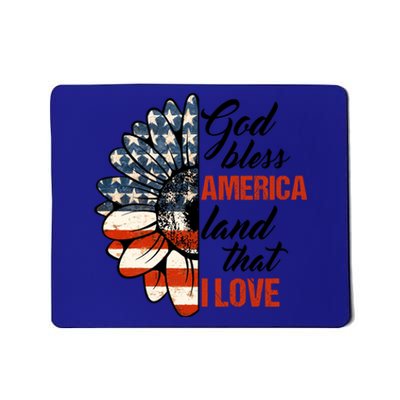 God Bless America Land That I Love Christian Sunflowers Usa Gift Mousepad