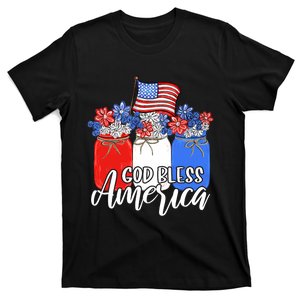 God Bless America Mason Jar Christian T-Shirt