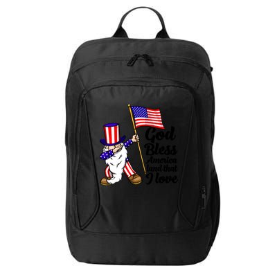 God Bless America Land That I Love Funny America Flag Love Gift City Backpack