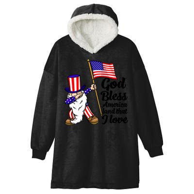 God Bless America Land That I Love Funny America Flag Love Gift Hooded Wearable Blanket