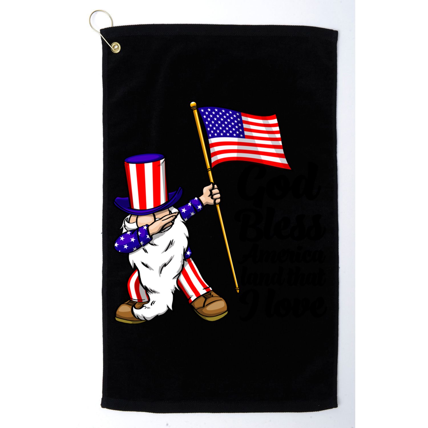 God Bless America Land That I Love Funny America Flag Love Gift Golf Towel