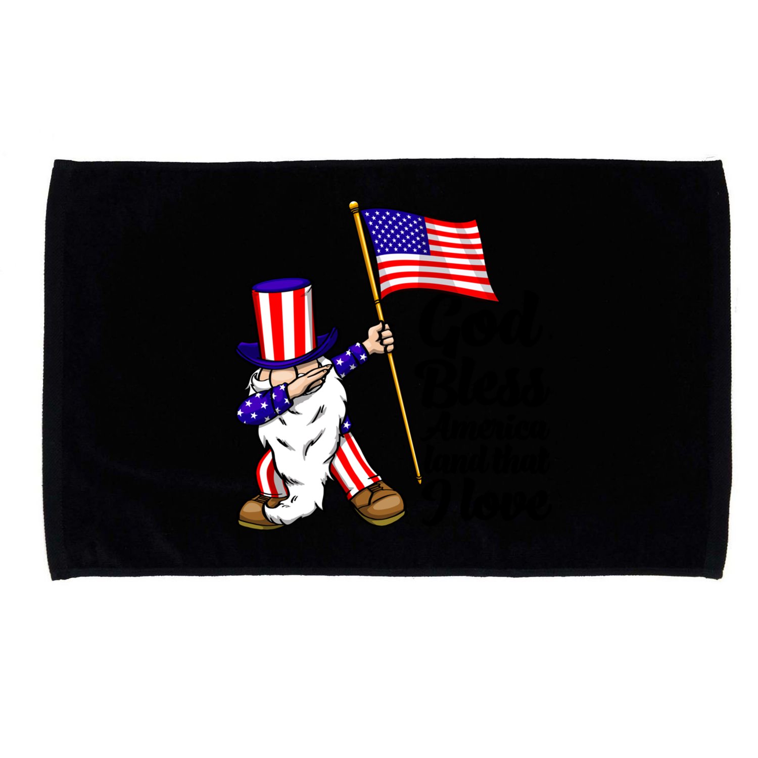 God Bless America Land That I Love Funny America Flag Love Gift Microfiber Hand Towel