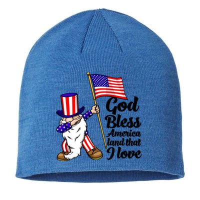 God Bless America Land That I Love Funny America Flag Love Gift Sustainable Beanie