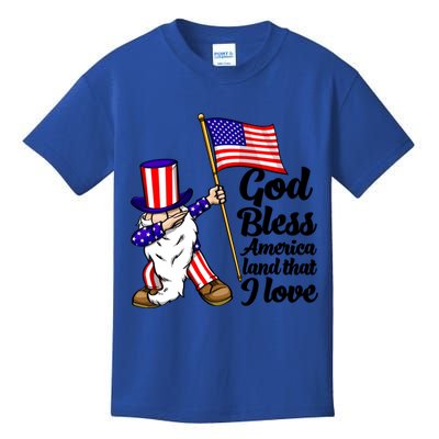 God Bless America Land That I Love Funny America Flag Love Gift Kids T-Shirt