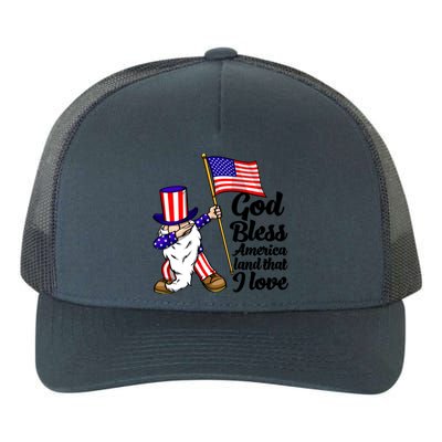 God Bless America Land That I Love Funny America Flag Love Gift Yupoong Adult 5-Panel Trucker Hat