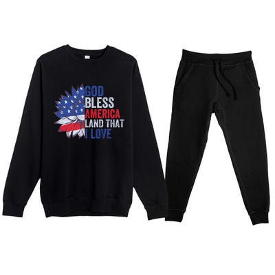 God Bless America Land That I Love Patriotic Usa Freedom Gift Premium Crewneck Sweatsuit Set