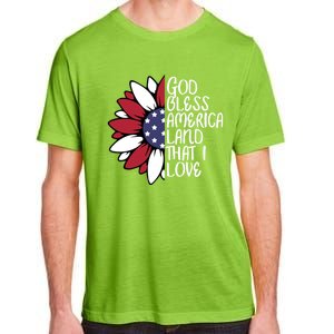 God Bless America Land That I Love Sunflower God Bless Usa Gift Adult ChromaSoft Performance T-Shirt