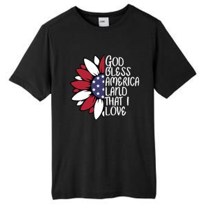 God Bless America Land That I Love Sunflower God Bless Usa Gift Tall Fusion ChromaSoft Performance T-Shirt